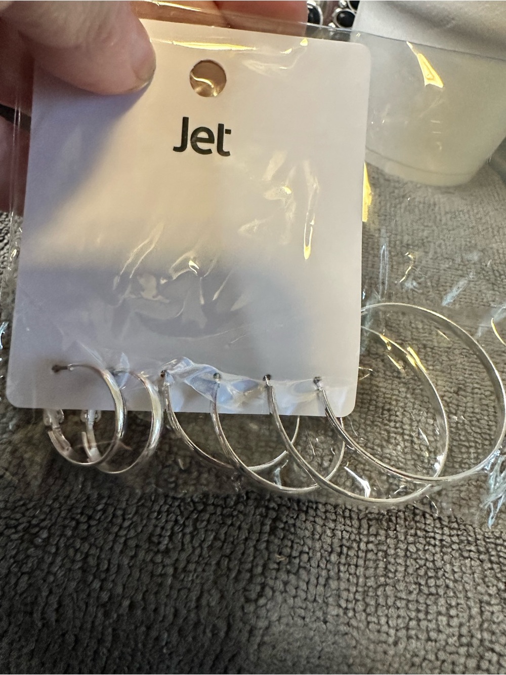 Silver Hoop Earring Set — Three Pair
